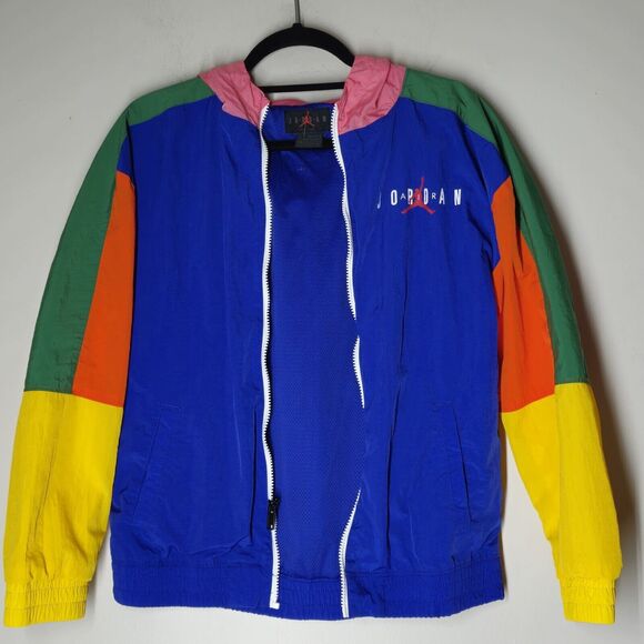 Kids Vintage Nike Air Jordan Nylon Jump Jacket Youth Large 12-13 Retro 90's